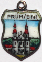 PRUM EIFEL, Germany - Vintage Silver Enamel Travel Shield Charm